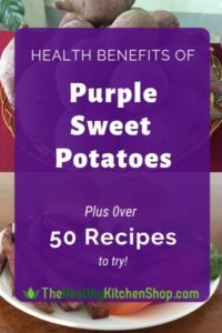 What a delicious way to improve your diet! Click through for a list of all the health benefits of purple sweet potatoes, then choose from more than 50 scrumptious recipes. Makes eating healthier fun for kids, and for the kid in all of us. #recipes #purplesweetpotatoes #eatinghealthy #cookinghealthy