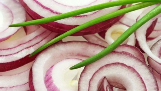 sliced raw onions
